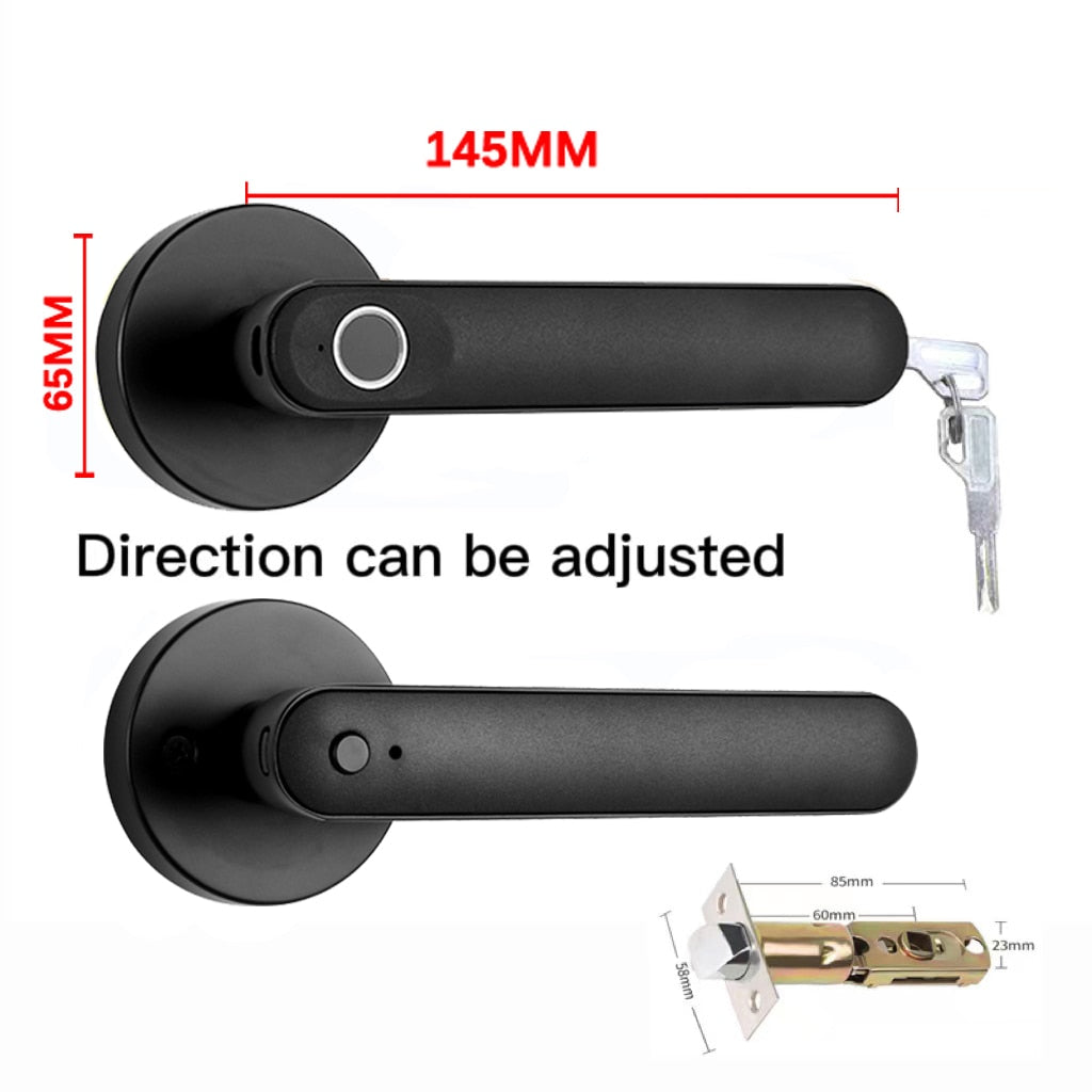 Kingku Smart Biometric Door Handle Lock black