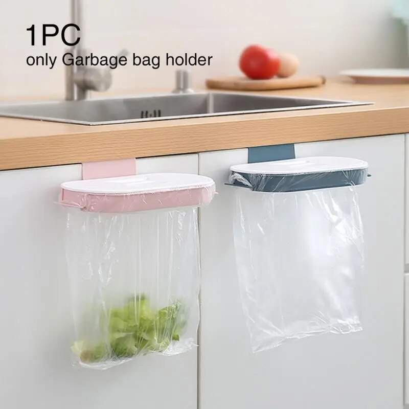 Kitchen Cupboard Trash Storage Rack Holder Garbage Hanging Bag Scouring Pad Dry Shelf Holder Kitchen Organzier Accessories