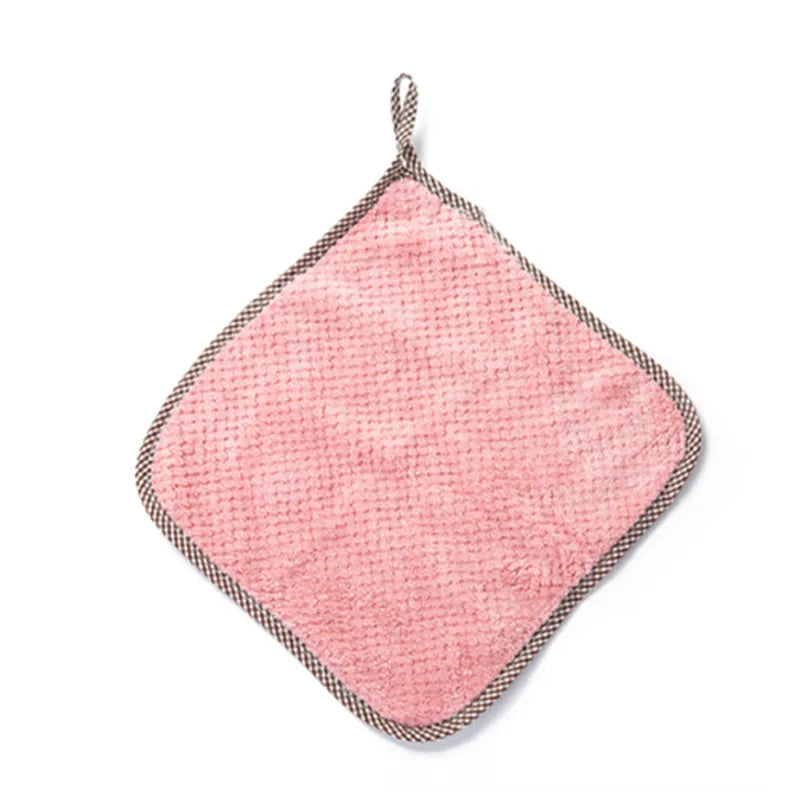 Kitchen Daily Dish Towel Dishcloth Rag Utensils for Kitchen Cleaning Products for Home Absorbent Scouring Pad Red