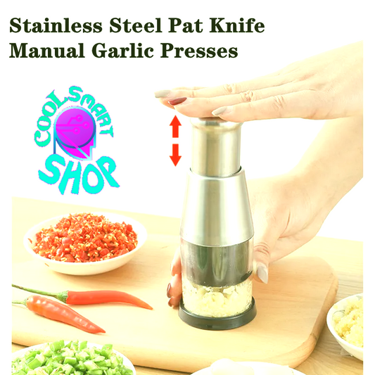Kitchen Gadgets Garlic Press Manual Garlic Cutter Crusher Stainless Steel Pat Knife Handheld Food Chopper Slicer Garlic Chopper