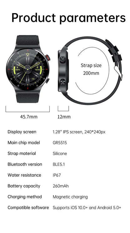 LIGE ECG+PPG Bluetooth Call Smart Watch Men 2023 Sports Bracelet NFC Waterproof Custom Watch Face Men SmartWatch For IOS Android