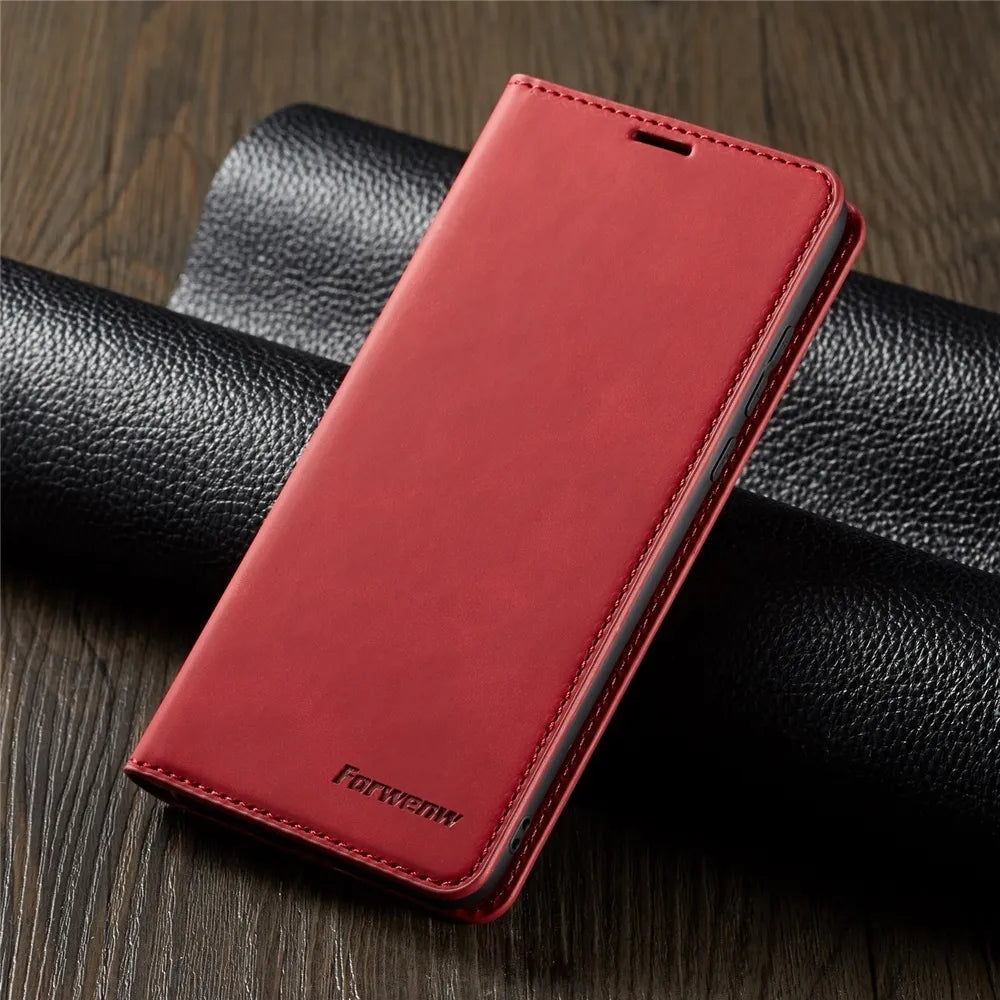 Leather Wallet Case for Huawei P30 P20 P40 Pro Lite Flip Cover Mate 20 30 Pro Lite P Smart Plus 2019 2020 Folio Coque Card Slots Red
