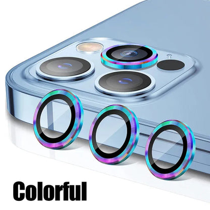 Lens Protector Glass for iPhone 12 Pro Max Plus Camera Lens Protection For iPhone Mini Metal Ring Camera Film Colorful