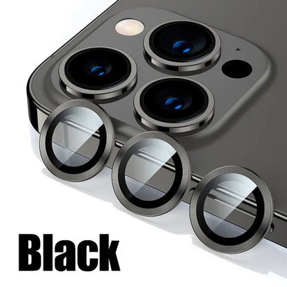 Lens Protector Glass for iPhone 12 Pro Max Plus Camera Lens Protection For iPhone Mini Metal Ring Camera Film Black