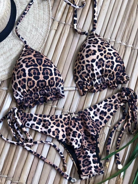Leopard Printed Bikinis 2023 Biquini Maillot De Bain Femme Female Bathing Suit Women Swimsuit Sexy Push Up Swimwear Bikini Set