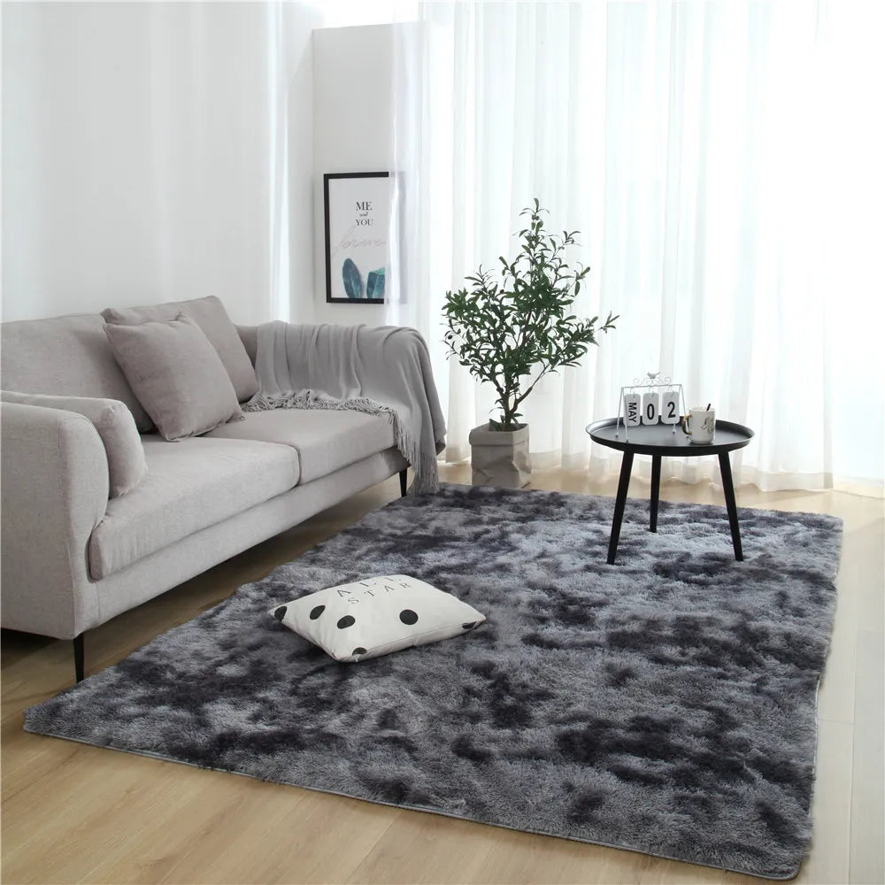 Living Room Carpets Fluffy Bedroom Carpets Bay Window Carpets Thickened Floor Mats Home Improvement Soft Velvet Mats SMOKE GREY