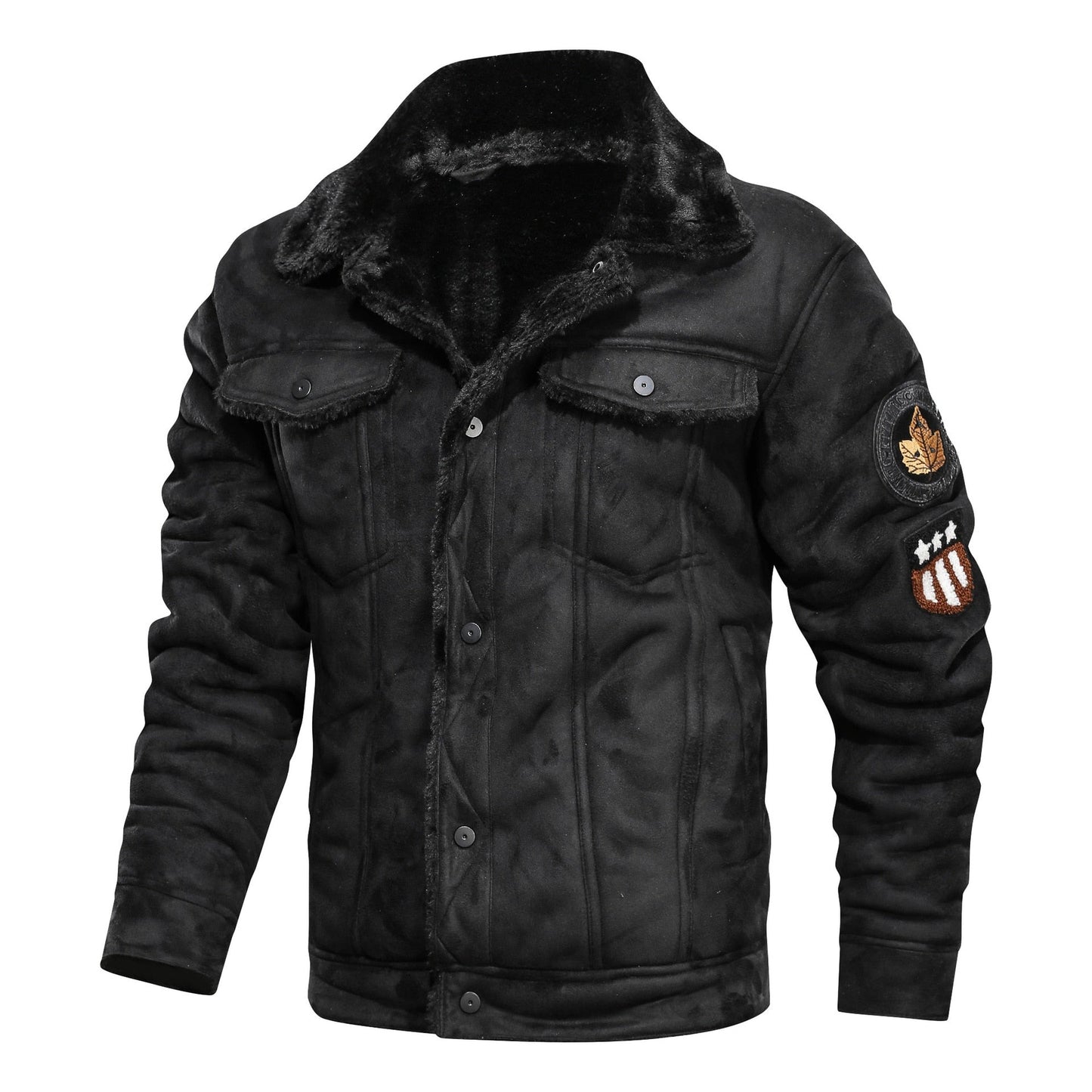 Men Autumn Thick Warm Fleece Leather Jacket Coat Men Winter Outwear Casual Military Bomber Motor Biker Leather Jackets Men Black
