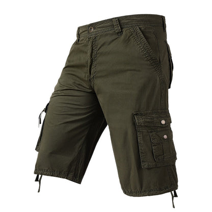 Men Camouflage Cargo Shorts Summer New Hot Cotton Outdoor Casual Short Pants Men Multi Pocket Tactical Military Shorts Men 60 ArmyGreen