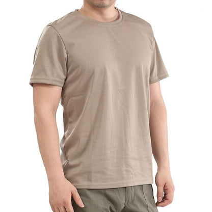 Men Camouflage Hiking T-Shirts Quick Drying Breathable Short Sleeve Military Tactical Tops Ourdoor Hunting Military T Shirt light grey