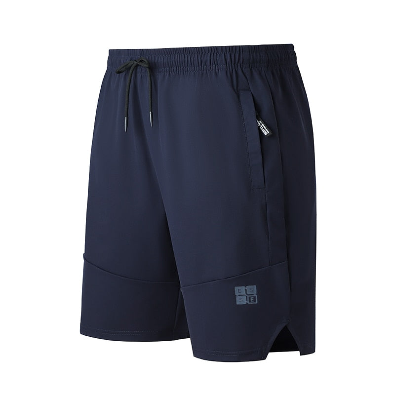 Men New Summer Casual Loose Shorts Men Fashion Camo Elastic Waist Short Pants Men Outdoor Running GYM Quick Dry Shorts Men Navy Blue