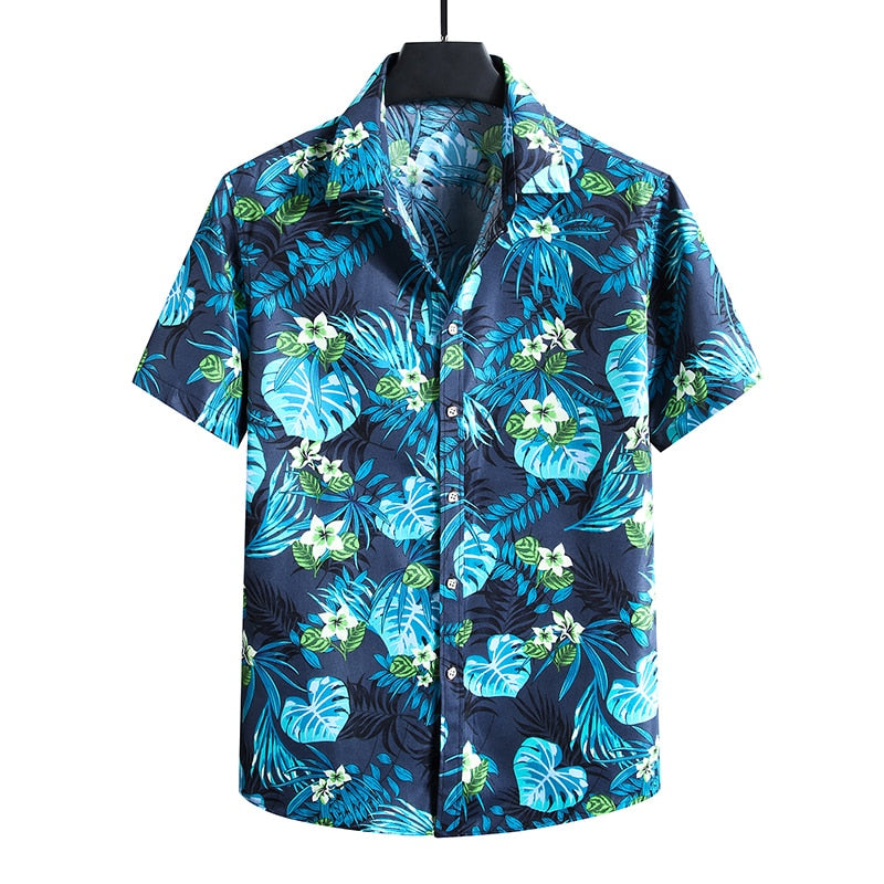 Men'S Blouse Fashions Summer Clothes Shirts Short Sleeves OverSize Hawaiian Beach Casual Floral Print For Man C303 16