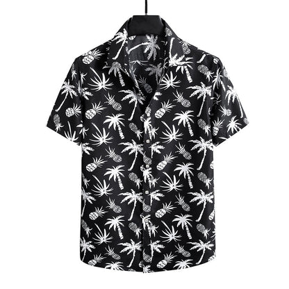 Men'S Blouse Fashions Summer Clothes Shirts Short Sleeves OverSize Hawaiian Beach Casual Floral Print For Man C308 8