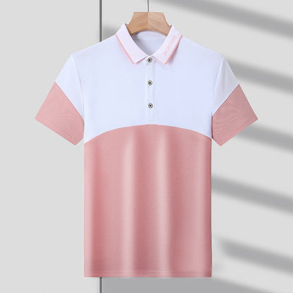 Men'S Classic Patchwork Polo Shirt Cotton Short Sleeve Summer Plus Oversize T21 4
