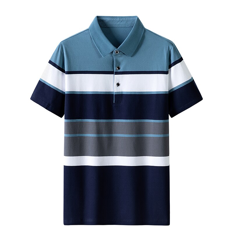 Men'S Classic Striped Polo Shirt Cotton Short Sleeve Summer Plus Oversize 2333 4