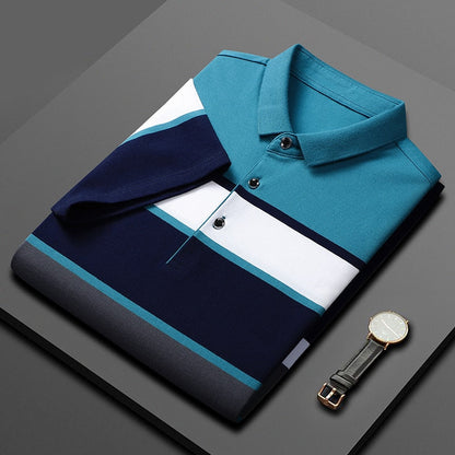 Men'S Classic Striped Polo Shirt Cotton Short Sleeve Summer Plus Oversize JX2333 2