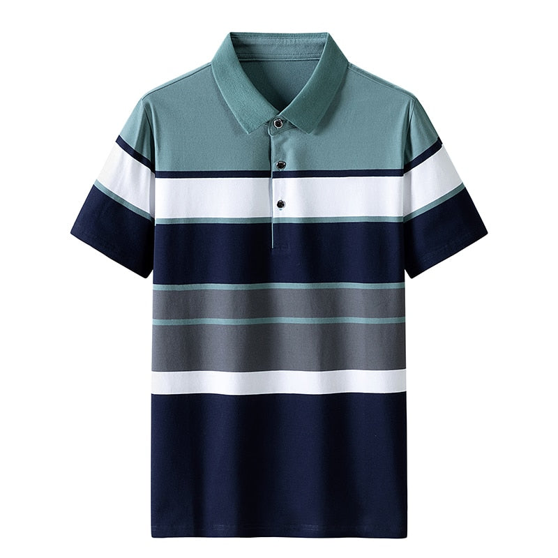 Men'S Classic Striped Polo Shirt Cotton Short Sleeve Summer Plus Oversize 2333 2
