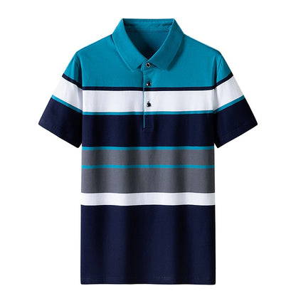 Men'S Classic Striped Polo Shirt Cotton Short Sleeve Summer Plus Oversize 2333 3