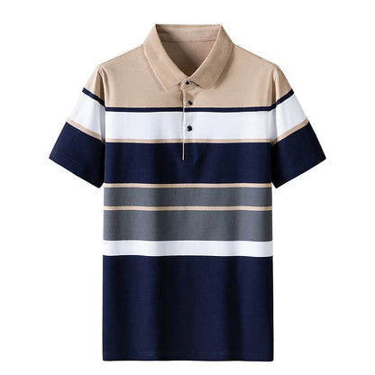 Men'S Classic Striped Polo Shirt Cotton Short Sleeve Summer Plus Oversize 2333 1