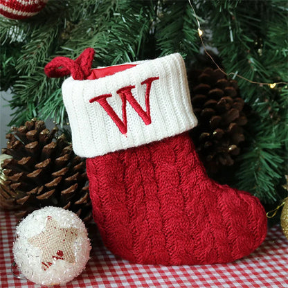 Merry Christmas Socks Red Snowflake 26 Alphabet Letters Stocking DIY Christmas Tree Pendant Christmas Decorations Home Xmas Gift W Christmas socks
