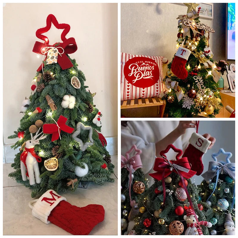 Merry Christmas Socks Red Snowflake 26 Alphabet Letters Stocking DIY Christmas Tree Pendant Christmas Decorations Home Xmas Gift