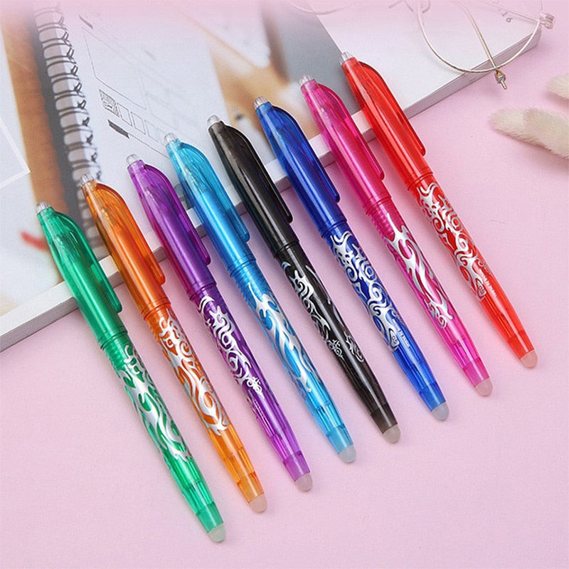 Multi-color Erasable Gel Pen 0.5mm Refill Rod Kawaii Pens Student Writing Creative Drawing Tools Office School Supply Stationery