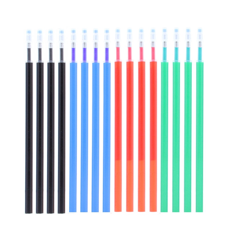 Multi-color Erasable Gel Pen 0.5mm Refill Rod Kawaii Pens Student Writing Creative Drawing Tools Office School Supply Stationery 16pcs Mix Color A