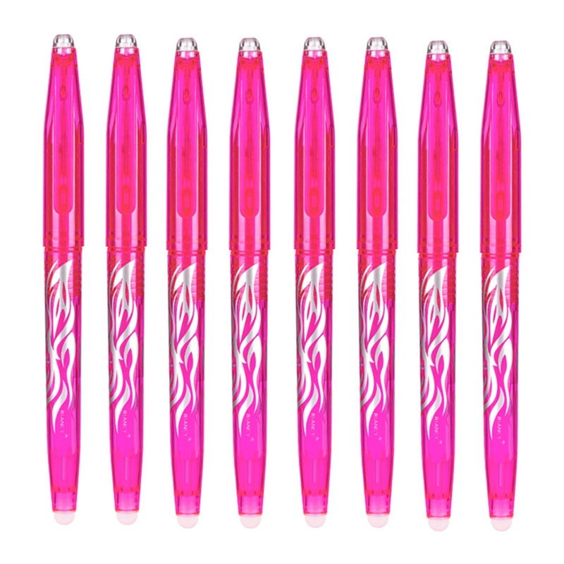 Multi-color Erasable Gel Pen 0.5mm Refill Rod Kawaii Pens Student Writing Creative Drawing Tools Office School Supply Stationery 8pcs rose red pen