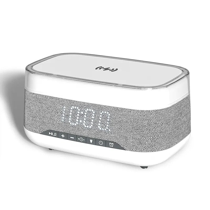 Multifunctional Intelligent Alarm Clock Bluetooth Speaker Wireless Charger Fast Charge Clock Atmosphere Night Light Home Decor Default Title