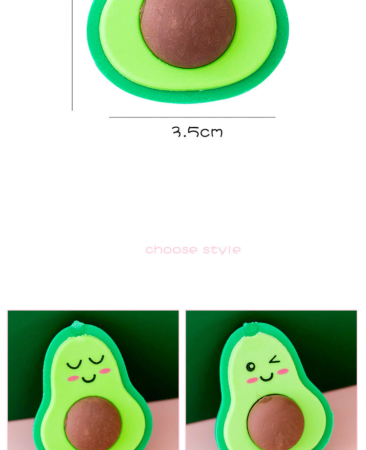 NEW Cute Kawaii Avocado Rubber Erasers Novelty Fruit Pencil Eraser for Student School Correction Supplies Kids Gift Promotional