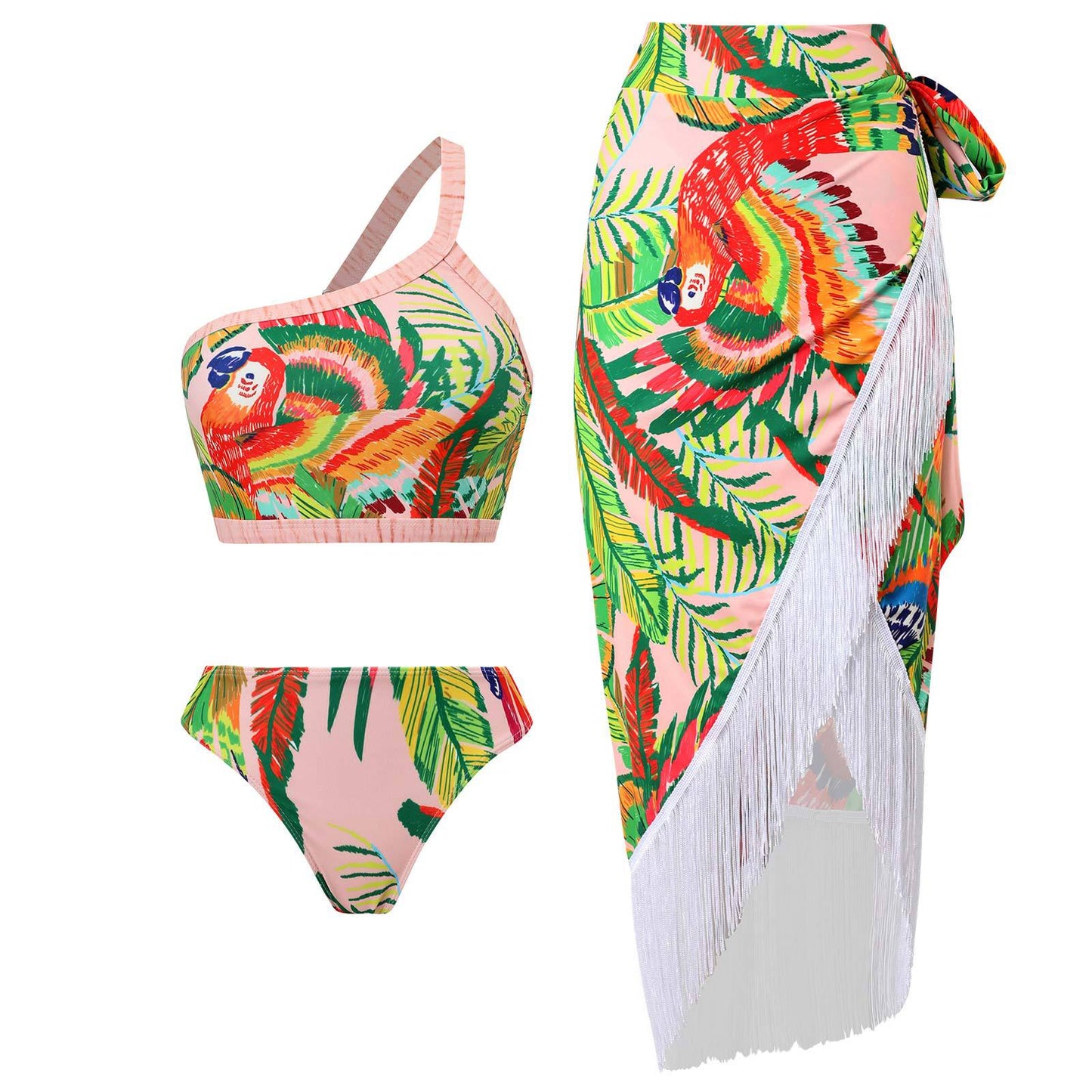 New 2-Piece Women Bikini Set Push Up Floral Printed Ruffle Bikinis Strappy Bandage Swimwear Brazilian Biquini Bathing Suit QJY85P1