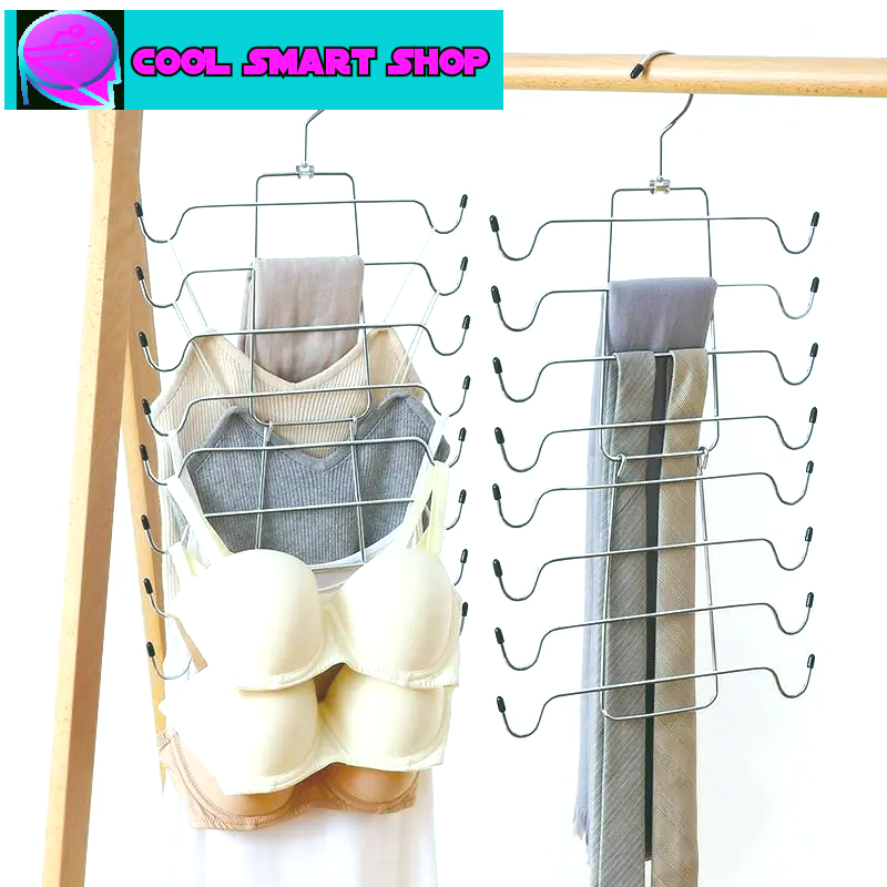New Home Hanger Space Saving Organizer For Tank Top Bra Pajamas Strappy Dress Bathing Suit Hangers Multi-layer Folding Tie Rack