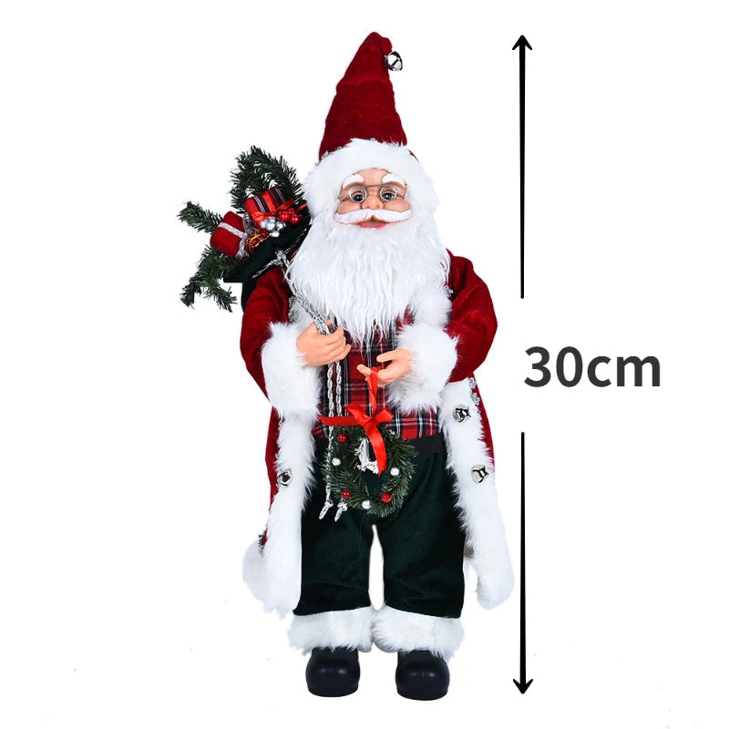 New Santa Claus Doll Christmas Tree Ornament Merry Christmas Decorations for Home Navidad Natal Gifts New Year LR-14 30cm