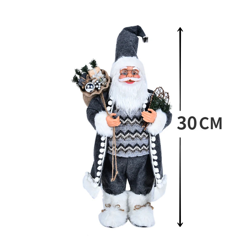 New Santa Claus Doll Christmas Tree Ornament Merry Christmas Decorations for Home Navidad Natal Gifts New Year LR-13 30cm