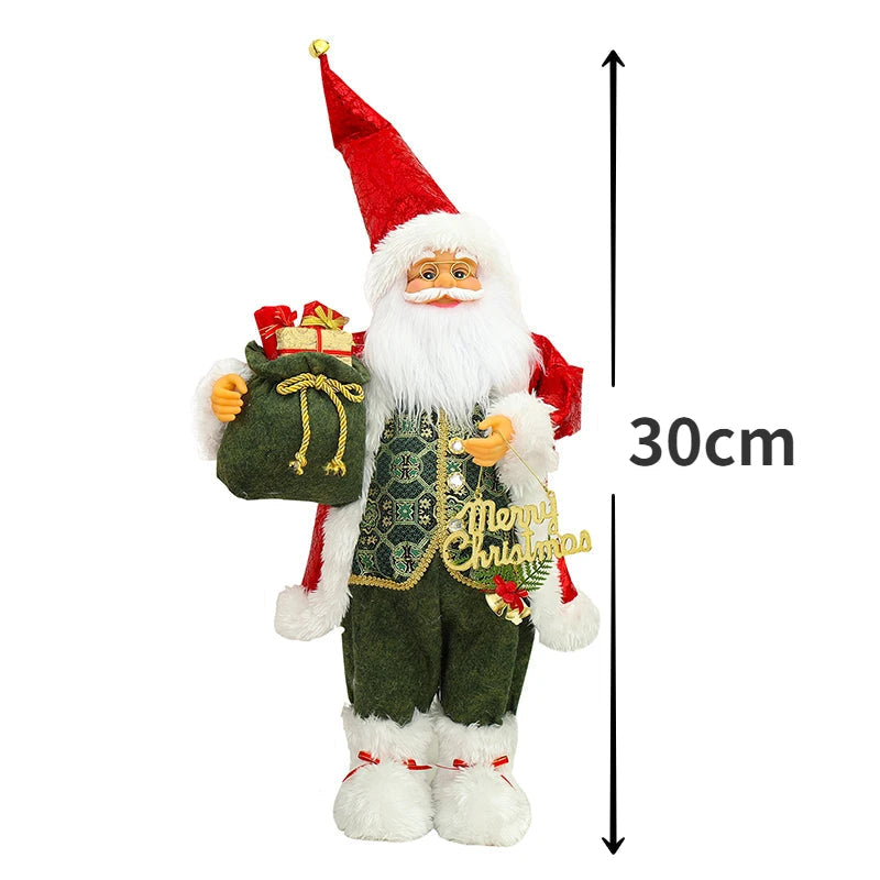 New Santa Claus Doll Christmas Tree Ornament Merry Christmas Decorations for Home Navidad Natal Gifts New Year LR-7 30cm