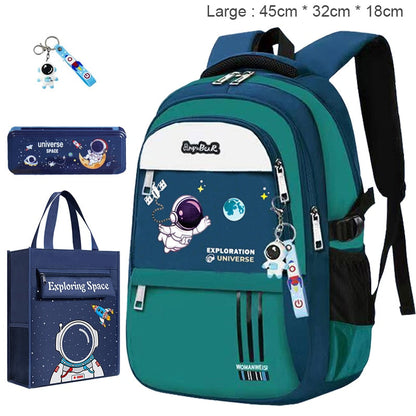 New Waterproof Children's Backpack Boys Girls Primary Schoolbag Large-Capacity Orthopedic Bookbag Kids Backpack Mochila Infantil Green Large