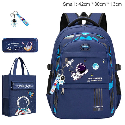 New Waterproof Children's Backpack Boys Girls Primary Schoolbag Large-Capacity Orthopedic Bookbag Kids Backpack Mochila Infantil Blue Small