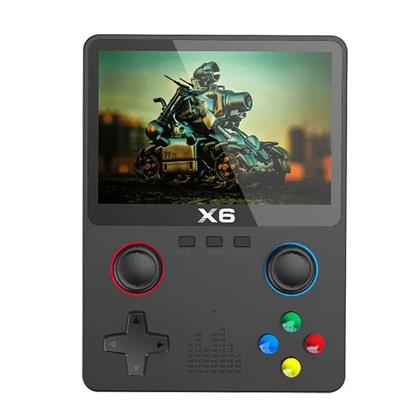 New X6 3.5Inch IPS Screen Handheld Game Player Dual Joystick 11 Simulators GBA Video Game Console for Kids Gifts Black