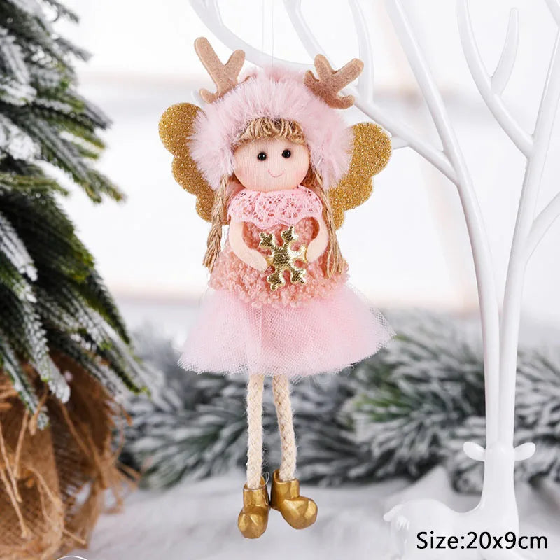 New Year Christmas Elf Doll Ornaments Xmas Tree Hanging Pendant Navidad 2021 Santa Kids Gift Christmas Home Decoration N