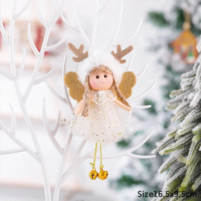 New Year Christmas Elf Doll Ornaments Xmas Tree Hanging Pendant Navidad 2021 Santa Kids Gift Christmas Home Decoration P