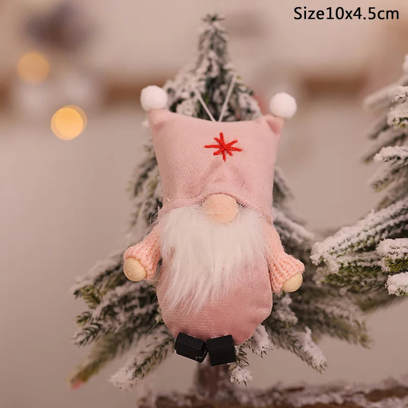 New Year Christmas Elf Doll Ornaments Xmas Tree Hanging Pendant Navidad 2021 Santa Kids Gift Christmas Home Decoration V