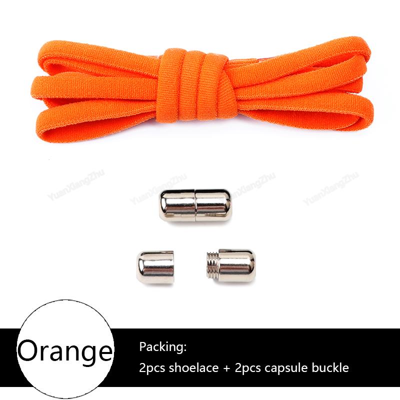 No tie Shoe laces Elastic laces Sneakers Round Shoelaces without ties Quick Shoelace for Shoes Kids Adult One Size fits All shoe Orange China
