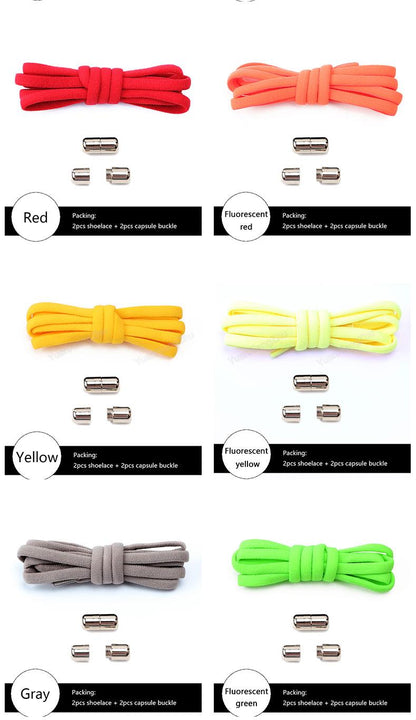 No tie Shoe laces Elastic laces Sneakers Round Shoelaces without ties Quick Shoelace for Shoes Kids Adult One Size fits All shoe