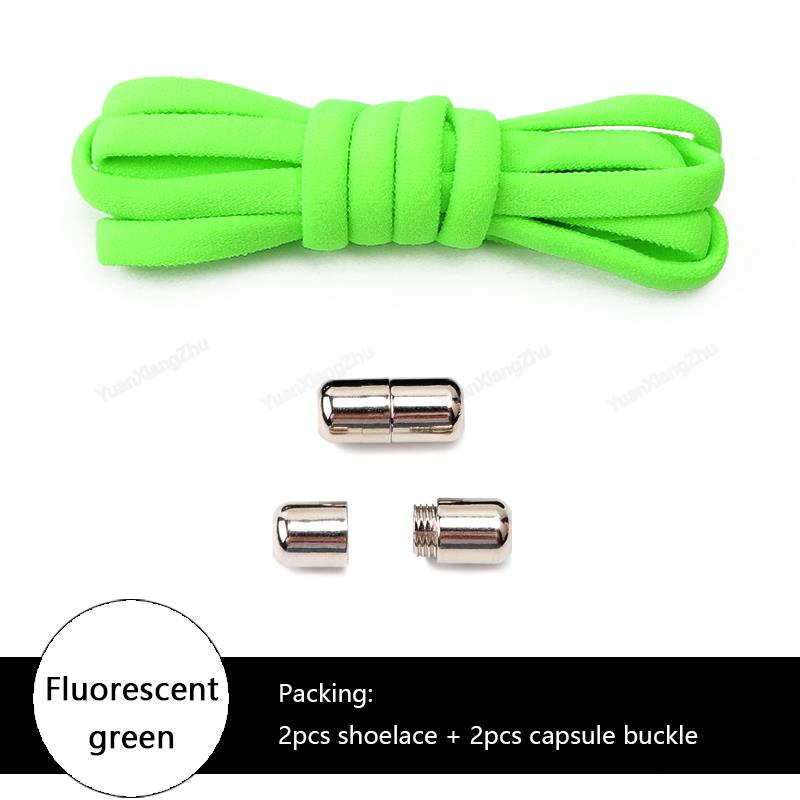 No tie Shoe laces Elastic laces Sneakers Round Shoelaces without ties Quick Shoelace for Shoes Kids Adult One Size fits All shoe Fluorescent green China