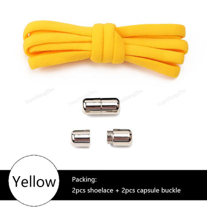 No tie Shoe laces Elastic laces Sneakers Round Shoelaces without ties Quick Shoelace for Shoes Kids Adult One Size fits All shoe Yellow China