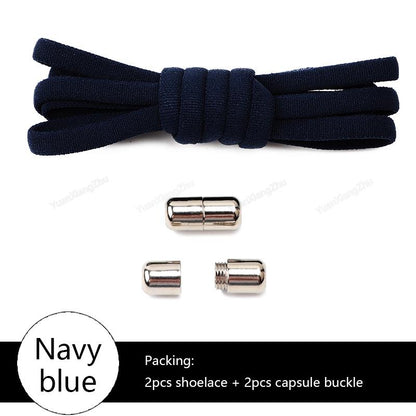 No tie Shoe laces Elastic laces Sneakers Round Shoelaces without ties Quick Shoelace for Shoes Kids Adult One Size fits All shoe Navy blue China