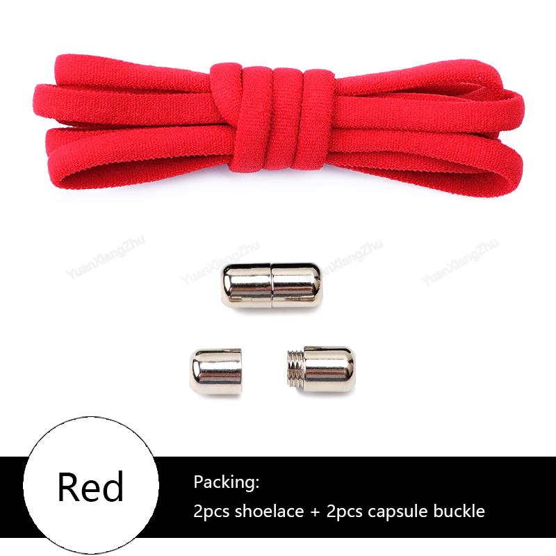 No tie Shoe laces Elastic laces Sneakers Round Shoelaces without ties Quick Shoelace for Shoes Kids Adult One Size fits All shoe Red China
