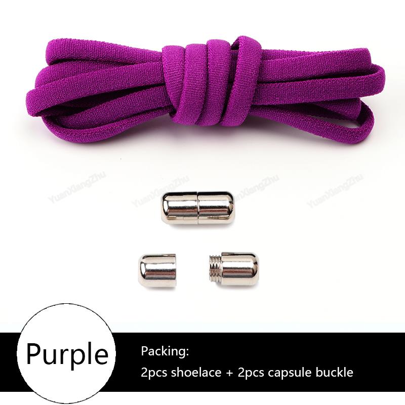 No tie Shoe laces Elastic laces Sneakers Round Shoelaces without ties Quick Shoelace for Shoes Kids Adult One Size fits All shoe Purple China