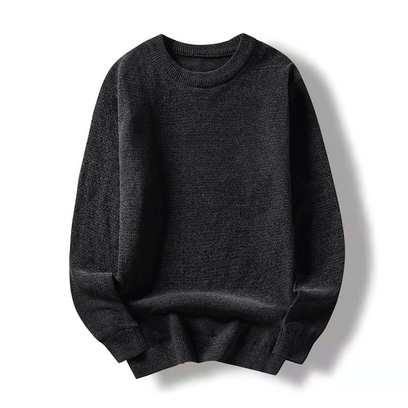 Non-Iron Men'S Grey Sweaters Spring Autumn Winter Clothes Pull OverSize Classic Style Casual Pullovers