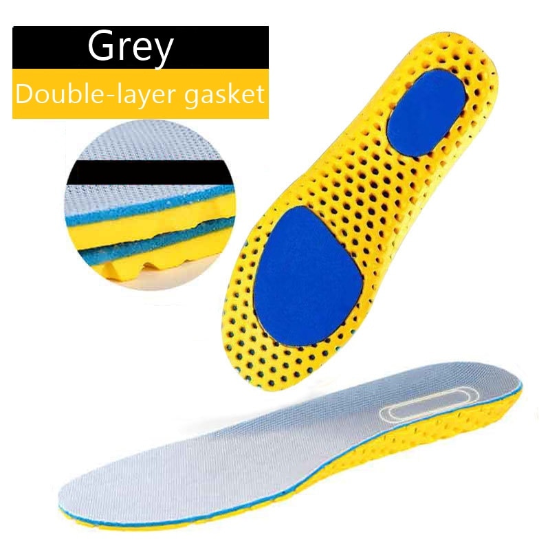 Orthopedic Memory Foam Insole Mesh Breathable Deodorant Shoe Sole Sport Running Insert for Feet Man Woman Sneaker Shoe Pad Gray