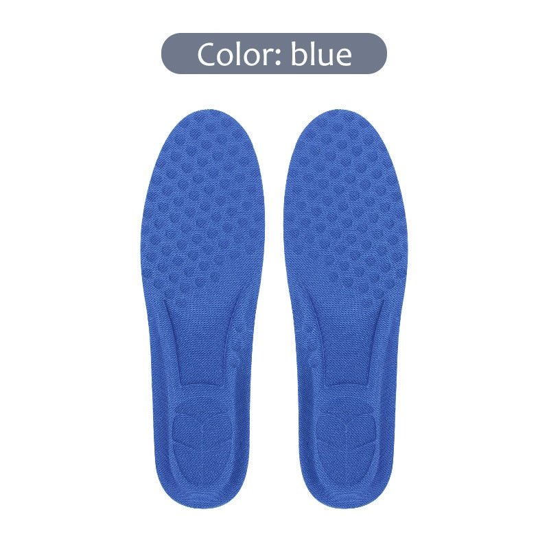 Orthopedic Memory Foam Insole Mesh Breathable Deodorant Shoe Sole Sport Running Insert for Feet Man Woman Sneaker Shoe Pad B- blue